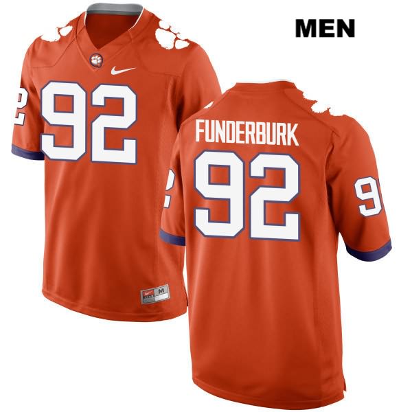 Men's Clemson Tigers #92 Daniel Funderburk Stitched Orange Authentic Nike NCAA College Football Jersey NKZ7846EH
